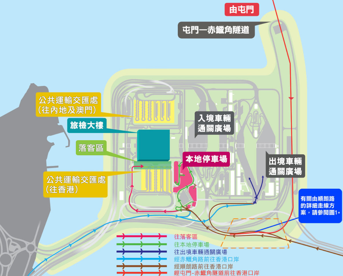 港珠澳大橋香港口岸「右上左落」行車安排