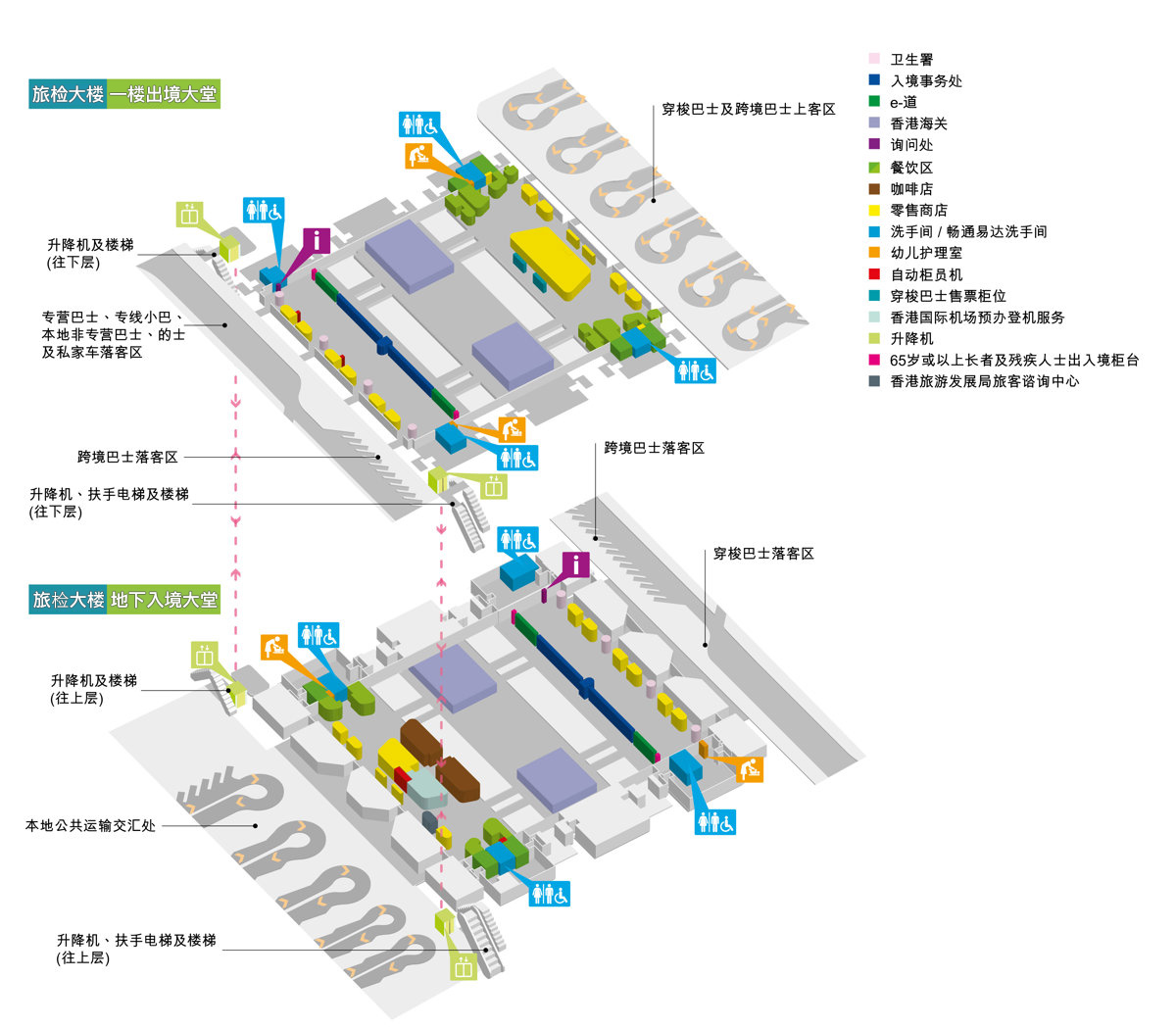 香港口岸设施位置图